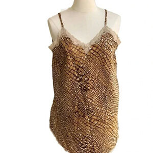 Intimates Lane Bryant Lingerie Nightie Plus 22/24W Yellow Gold Animal Negligee